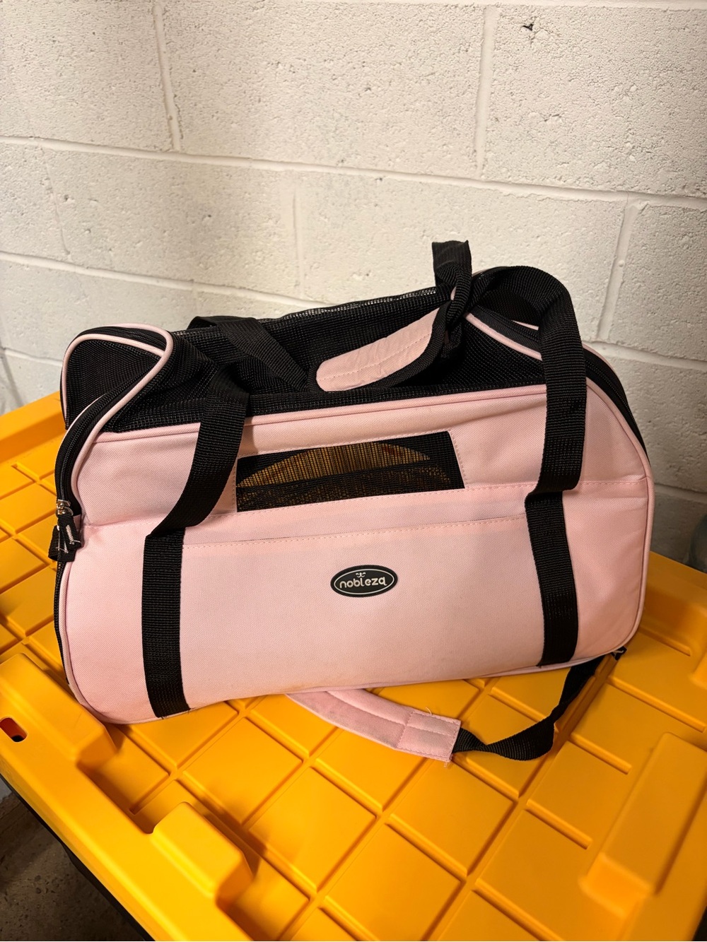 Pink & Black Soft-Sided Pet Travel Carrier